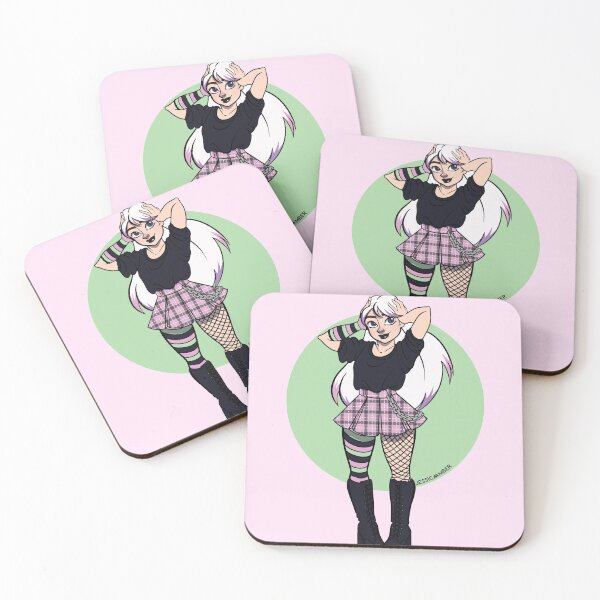 Item preview, Pastel Goth Teenage Girl Pink Green Cartoon Anime designed and sold by JessicaAmber.