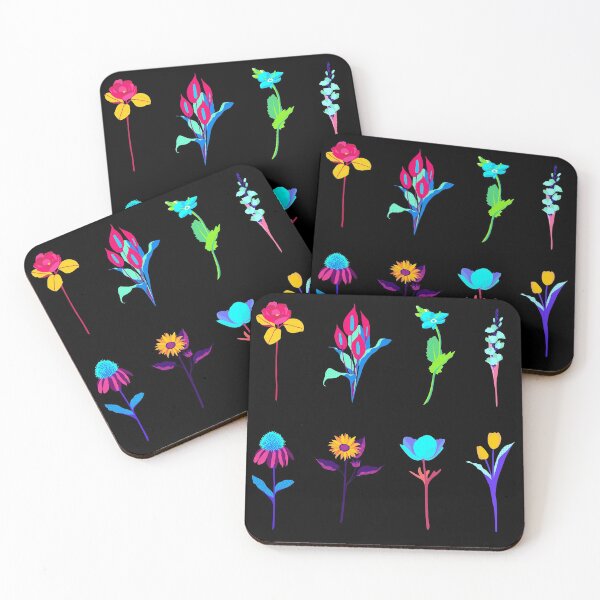 Item preview, vibrant,florescent ,bright flowers floral pattern designed and sold by cutecrazytshirt.
