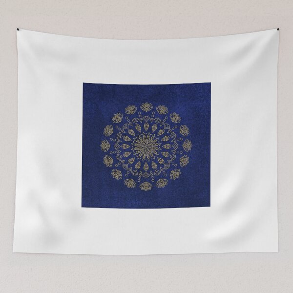 Artikelvorschau, Blauer Samt Gold Mandala entworfen und verkauft von Catoutline.