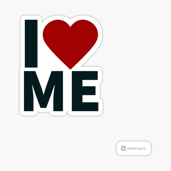 I heart myself txt red hearts' Sticker