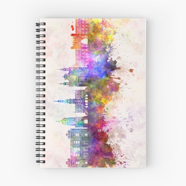 Item preview, Lublin skyline in watercolor background designed and sold by paulrommer.