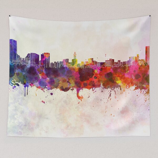 Item preview, Niigata skyline in watercolor background designed and sold by paulrommer.