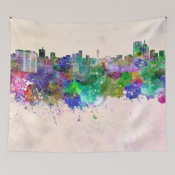 Item preview, Sendai skyline in watercolor background designed and sold by paulrommer.