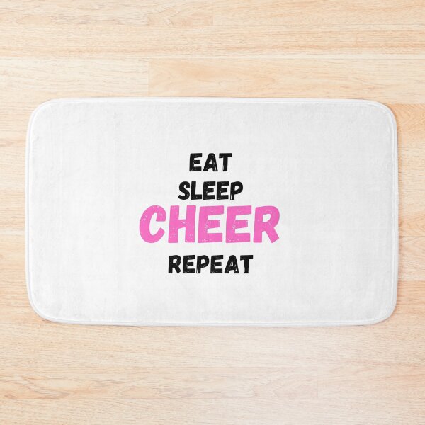 Item preview, Eat Sleep Cheer Repeat Cheerleader Design / Funny / Simple Black and Pink designed and sold by MeerkatTeeCo.