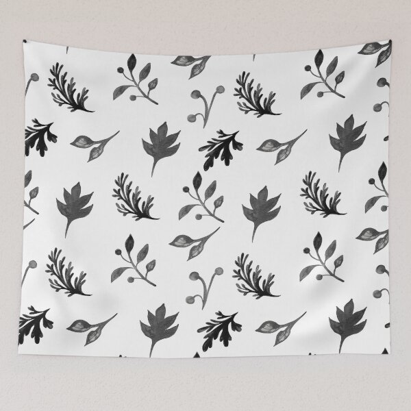 Item preview, Black and White Scattered Leaves designed and sold by MixinMadness.
