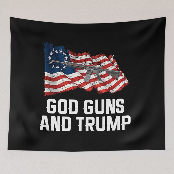 Item preview, God Guns And Trump 2nd Amendment Flag AR15  designed and sold by Sapochelemon211.