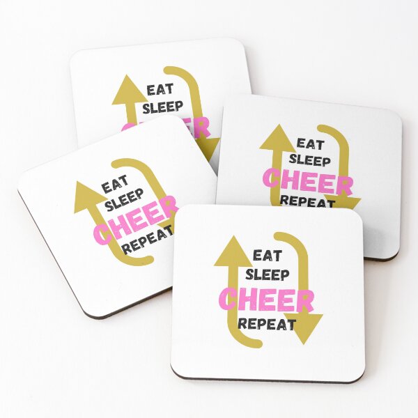 Item preview, Eat Sleep Cheer Repeat Cheerleader Design / Funny / Simple Black and Pink repeat symbol designed and sold by MeerkatTeeCo.