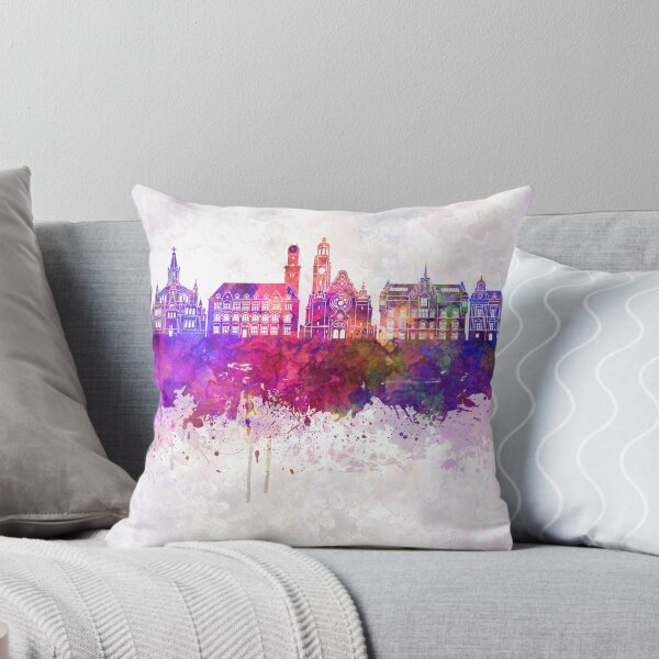 Artikelvorschau, Malmö-Skyline im Aquarellhintergrund entworfen und verkauft von paulrommer.