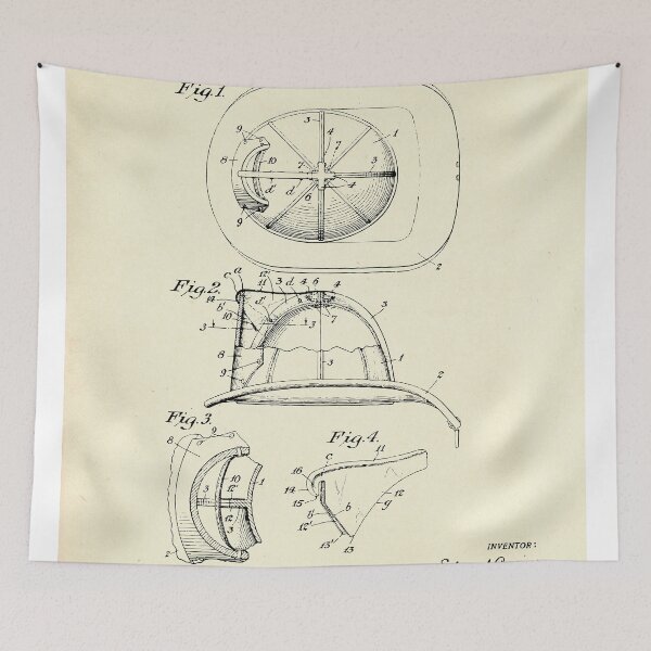 Item preview, Firemans Helmet Patent Print- 1932 designed and sold by paulrommer.