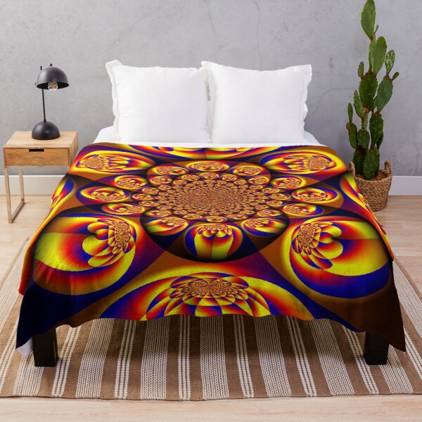 Blue, Yellow, Gold, Mini Spheres Throw Blanket