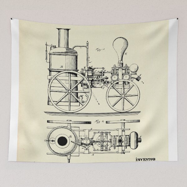 Item preview, Firemans Steam Fire-Engine Patent Print - 1875 designed and sold by paulrommer.