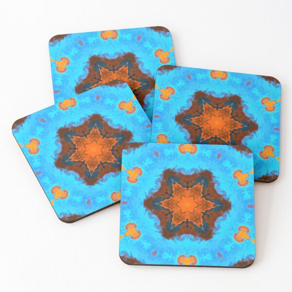 Artikelvorschau, Psychedelisches Kaleidoskop Blau und Orange entworfen und verkauft von WormholeOrbital.