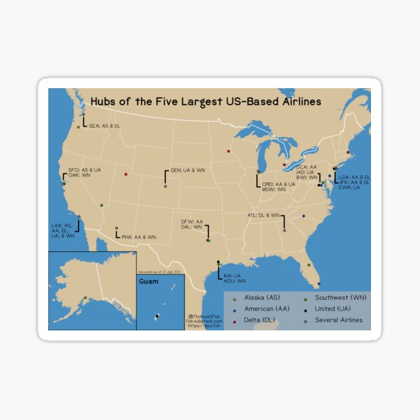 Airline Hubs Sticker