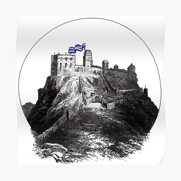 Edinburgh Castle with Saltire Poster
