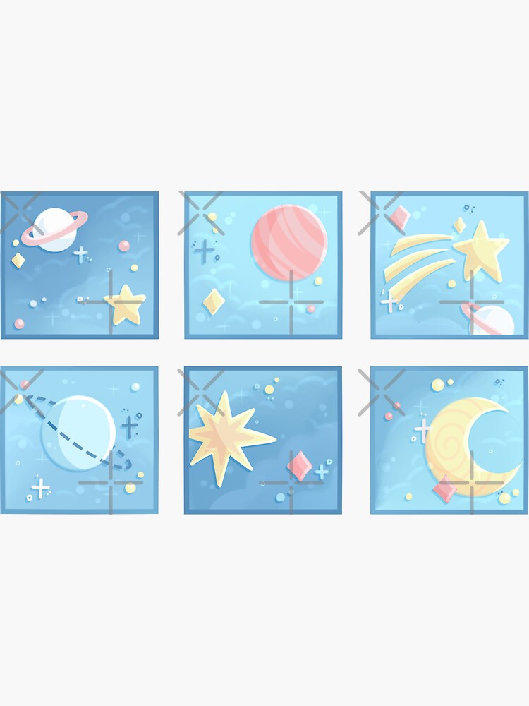 Thumbnail 3 of 3, Sticker, Galaxy Blocks designed and sold by instadrawvhs.