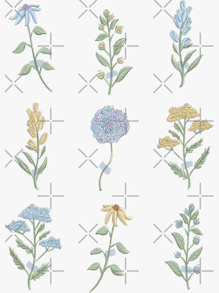 Thumbnail 3 of 3, Sticker, Flowers designed and sold by instadrawvhs.