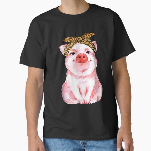 Pig Bandana Cute T-Shirt For Girl And Women. Gift Awesome Pig Bandana Cute T-Shirt For Girl And Women. Gift Awesome