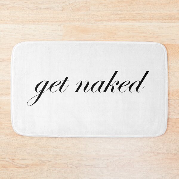 Item preview, "get naked" white Bath Mat  designed and sold by peculiarlime.