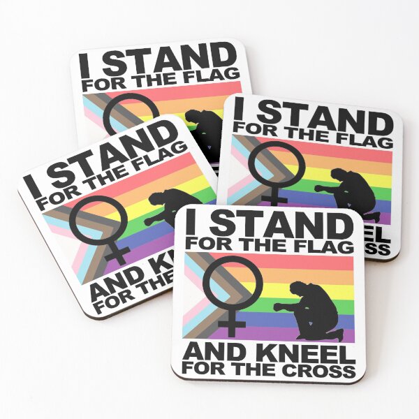 Item preview, LGBTQ Stand for the Flag, Kneel for the Cross designed and sold by Alissa M.