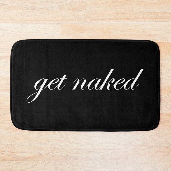 Item preview, "get naked" Black Bath Mat  designed and sold by peculiarlime.