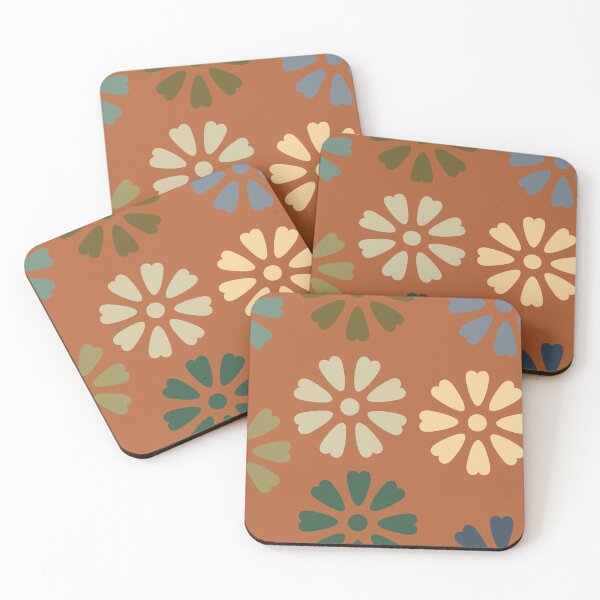 Item preview, Orange background heart shaped floral design designed and sold by Hexagon98.