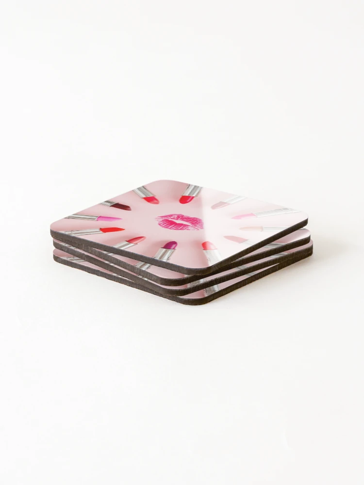 Thumbnail 4 of 5, Coasters (Set of 4), Red Lips designed and sold by RBDESIGN SHOP.
