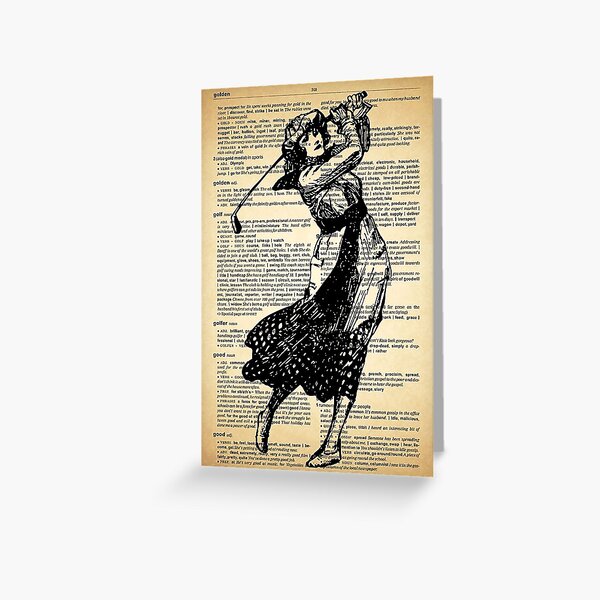 Vintage Woman Golfer - Love Golf  Greeting Card