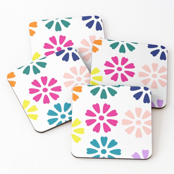 Item preview, Colorful heart shaped eight petals floral design designed and sold by Hexagon98.