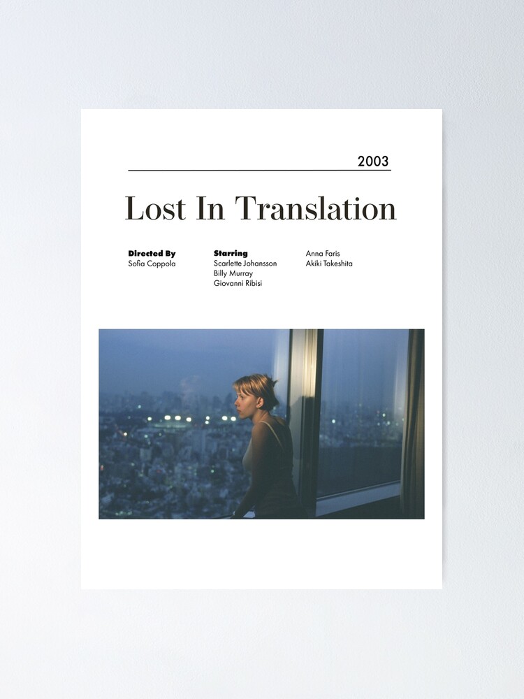 LOST IN TRANSLATION 2003 Sofia Coppola Movie Cinema Poster Art Bill Murray