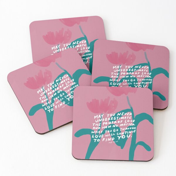 Item preview, May you never underestimate the power of love - love quote and pink and green flowers designed and sold by morgansgoods.