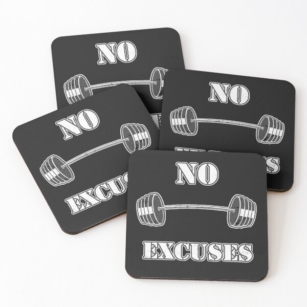 Item preview, No Excuses workout bodybuilding design designed and sold by ROEfifty.
