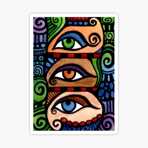 3 Colored Eyes Sticker