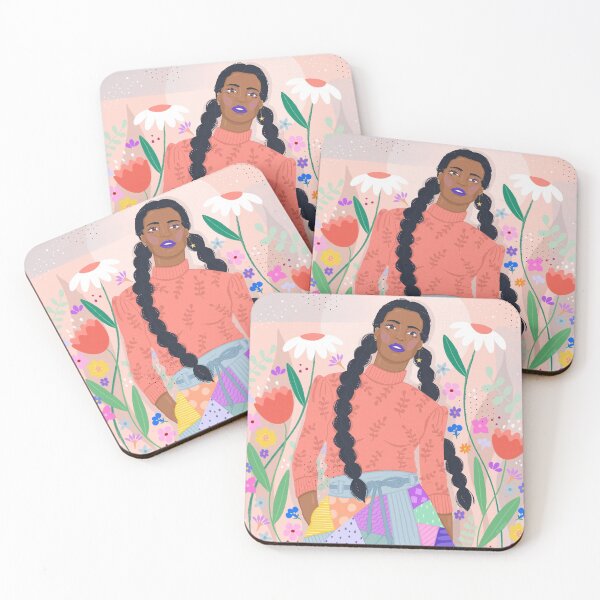 Item preview, Lady with Plaits in a Flower Garden designed and sold by tashalouisemay.