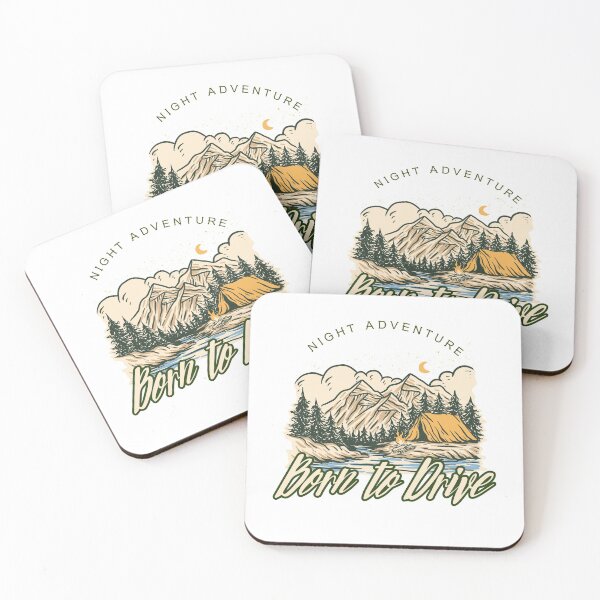 Item preview, Born To Drive Night Adventure Tent Night Mountains Forest designed and sold by Rene-Greff.