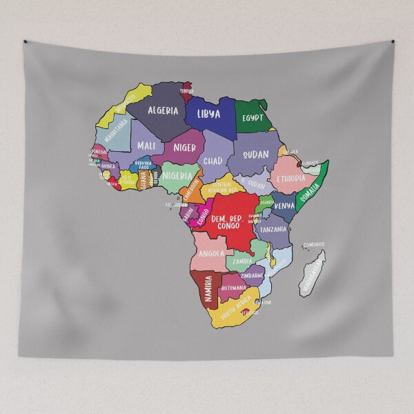 Item preview, Colorful map of Africa with country names, colored African Continent designed and sold by mashmosh.
