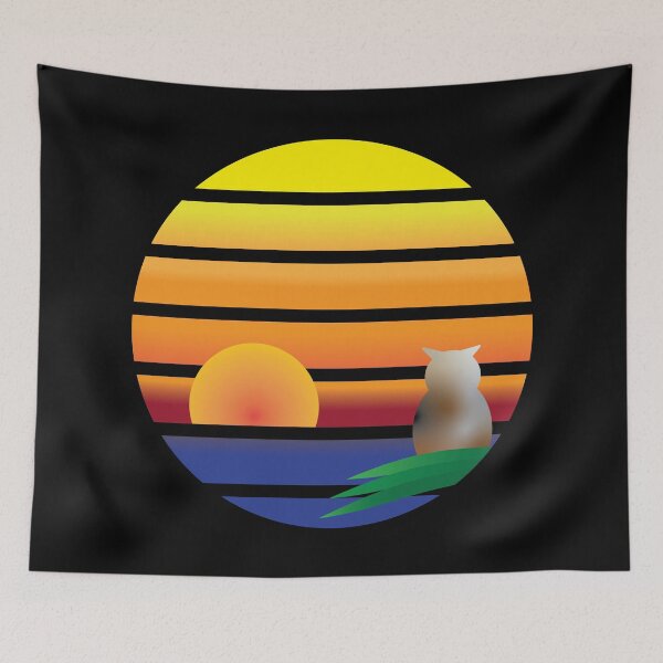 Artikelvorschau, Eule Sonnenuntergang Sonnenaufgang Retro Ozean See Natur Tier Vogel entworfen und verkauft von StevoWest.