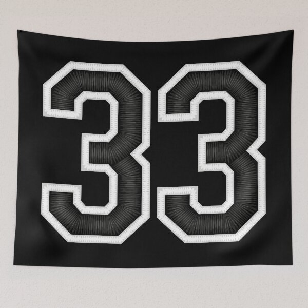 Item preview, 33 Black Jersey Sports Number thirty-three Football 33 designed and sold by elhefe.