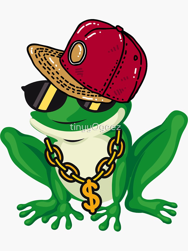 Cute Gangster Tiny OGeez Frog Sticker