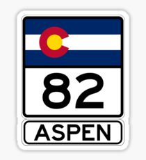 CO-82 - Aspen, Straßenschild Aspen Sticker