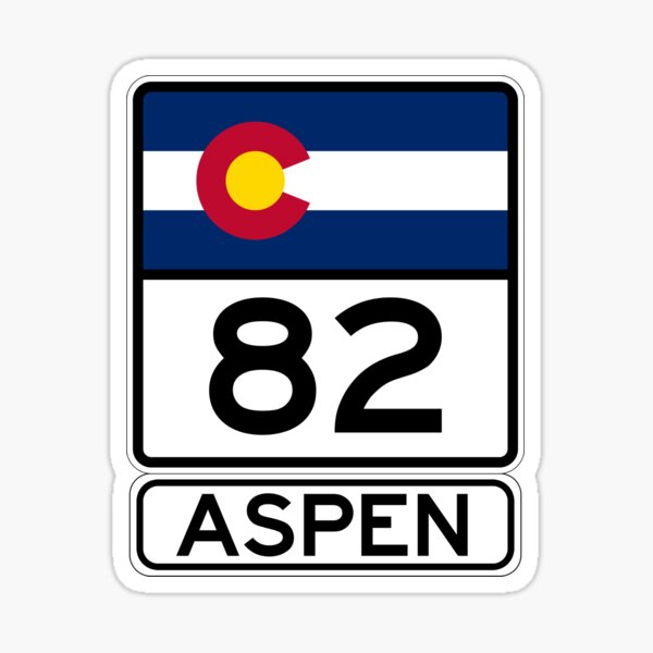 CO-82 - Aspen, Aspen Road Sign, Colorado 82 Aspen Sticker