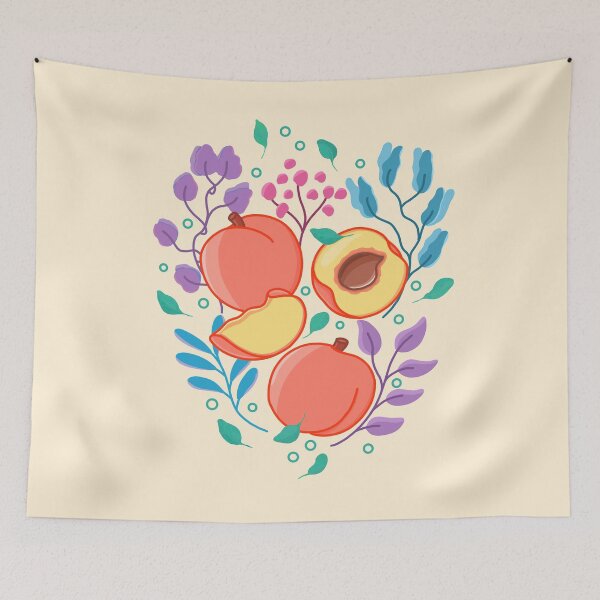 Item preview, Peach Floral designed and sold by ethnicdrawing.