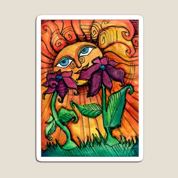 Sunshine Summer with Flowers Magnet