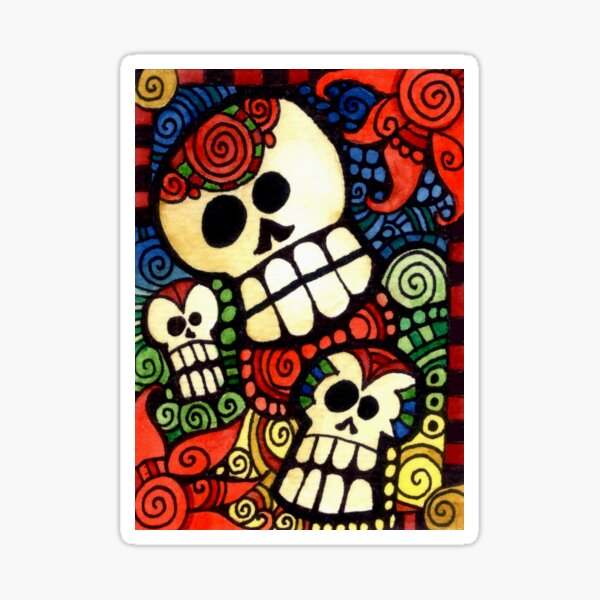 Day of the Dead Sugar Skulls Sticker