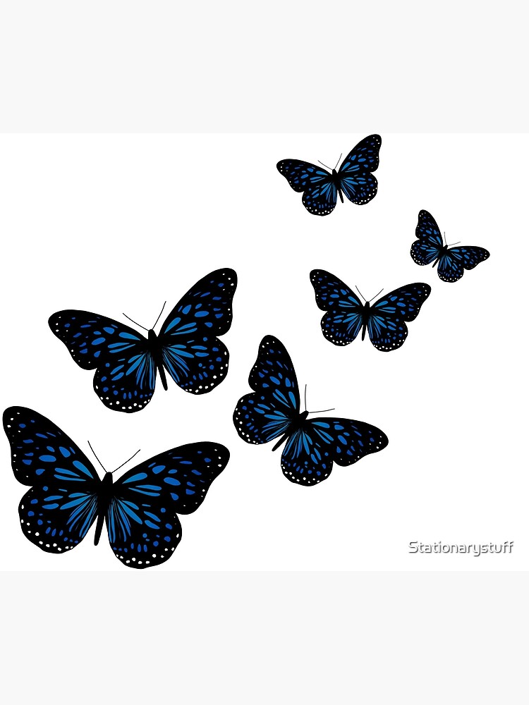 Poster for Sale mit Fliegende Schmetterlinge - blau von