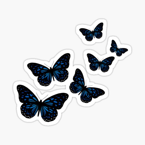 Póster for Sale con la obra «Mariposas voladoras - azul» de Stationarystuff