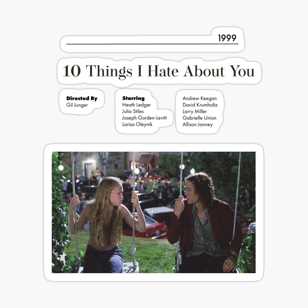 10 Things I Hate About You Poster, Movie Poster, Heath Ledger, American  Movie, 1990s Minimalist Movie Poster, Unique Art Print, Shakespeare -   Sweden