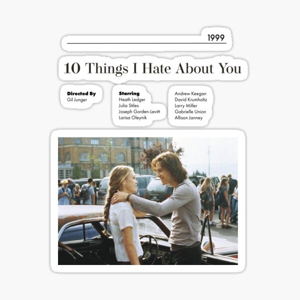 10 Things I Hate About You movie poster Julia Stiles, Heath Ledger - 11 x 17