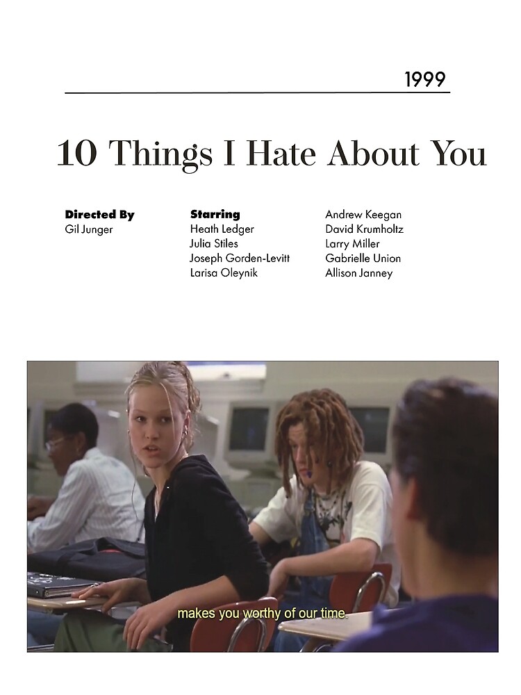 10 Things I Hate About You Alternative Minimalist Movie Poster 90's Poster  for Sale by Ruby Star