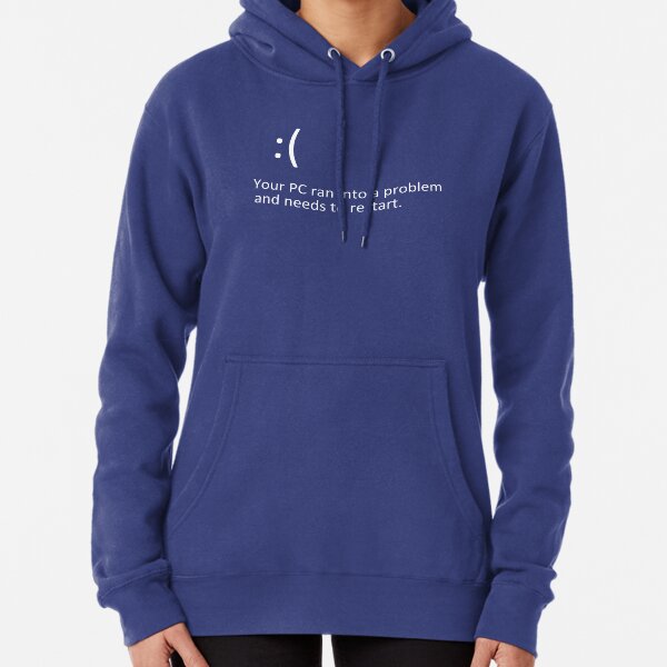 BLUE SCREEN OF DEATH - Windows 8/10 Blue Screen Graphics Pullover Hoodie