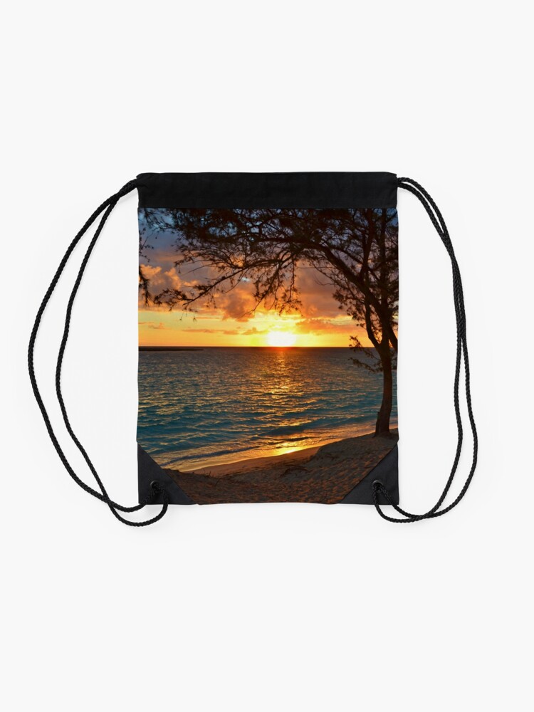 Alternate view of Sunrise at Kailua Beach Drawstring Bag
